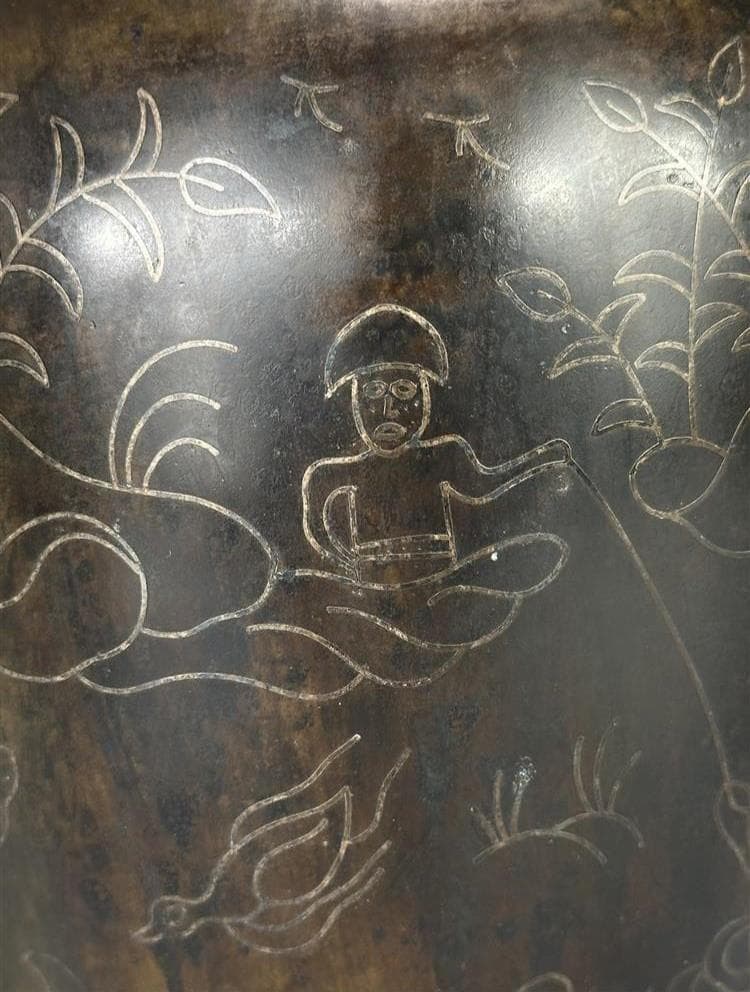◇『高麗金銅銀象嵌蒲柳水鳥紋浄瓶』 水瓶◇検）新羅仏 百済仏 高麗仏