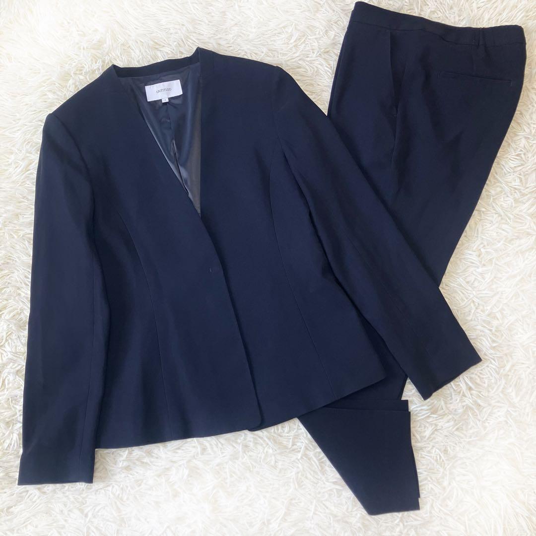 UNTITLED セットアップ　スーツ　ノーカラー　洗える　ウォッシャブル　近年