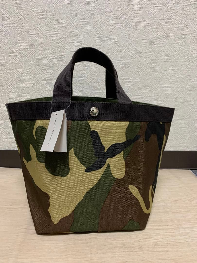 HERVE CHAPELIER エルベシャプリエ　迷彩柄カモフラージュ舟形トート