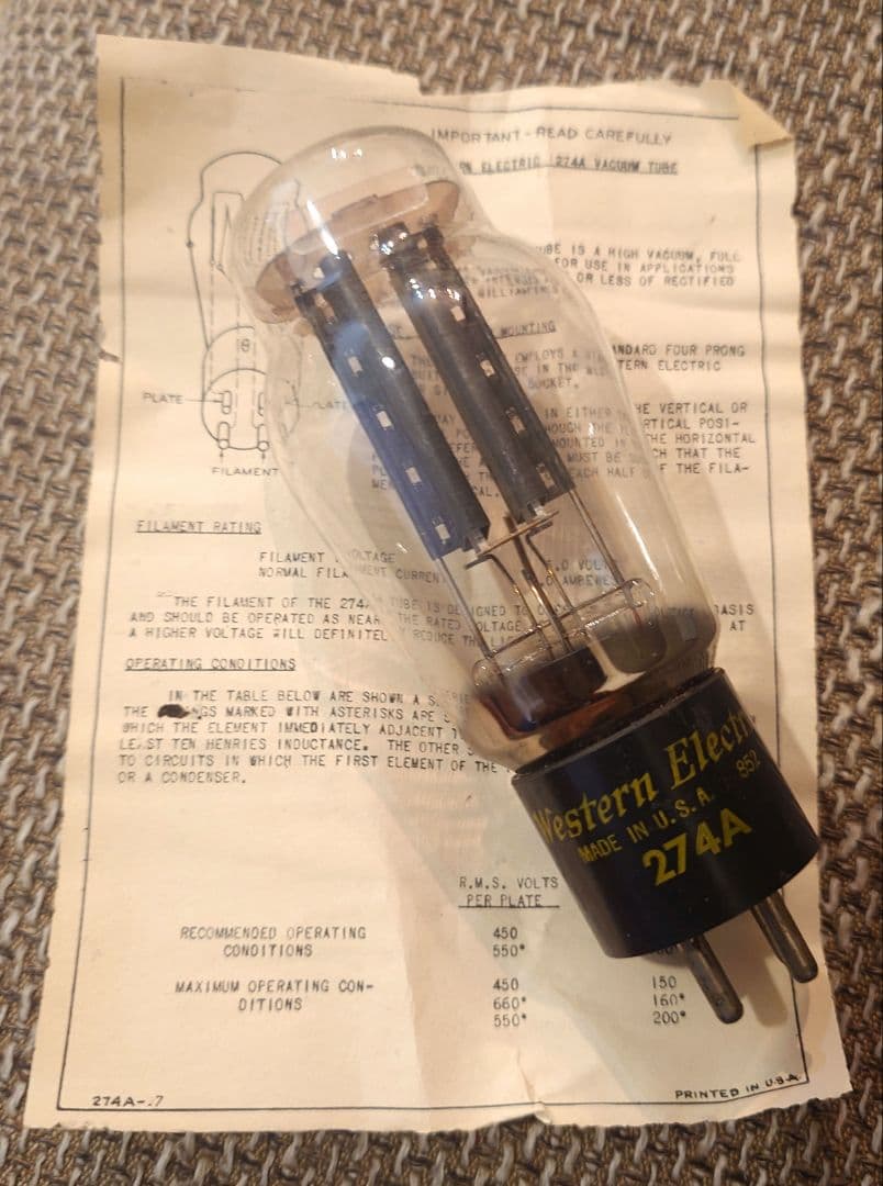 N*s様 Western Electric 274A 真空管
