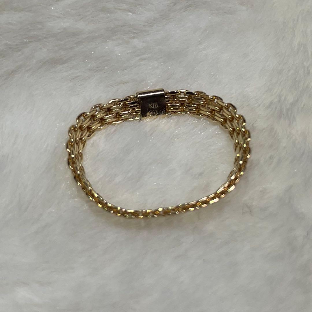 K18 L & Co.ビスマルクチェーンリング15号ゴールド喜平美品 Jewel closet by L&Co. 指輪 リング K18 ビスマルク チェーン リング