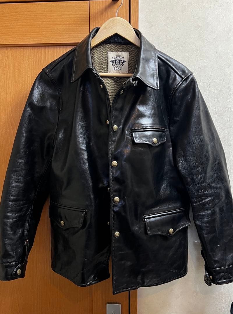 茶芯ホースハイドレザージャケット　所ジョージさん着用