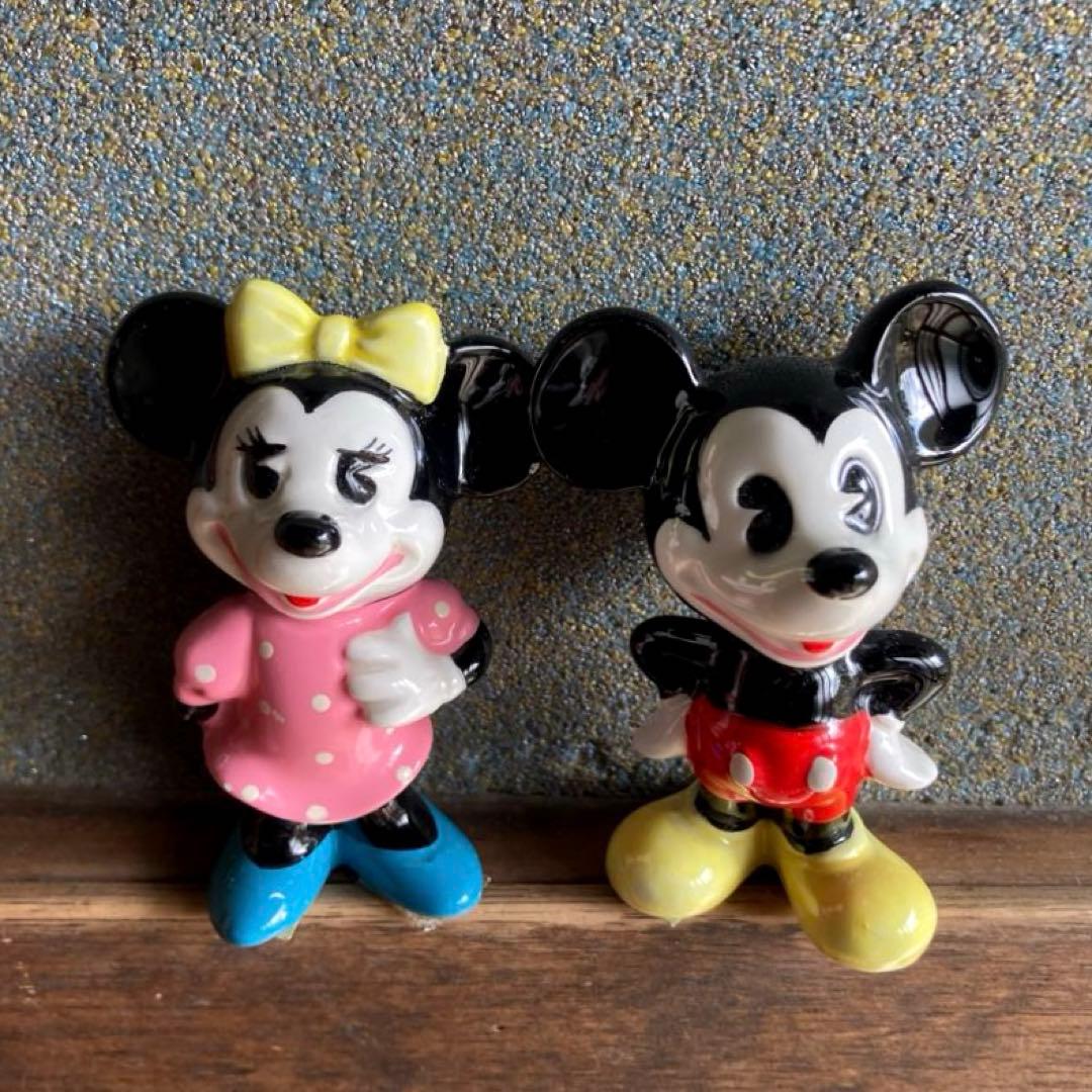 ディズニー ミッキー&ミニーマウス 陶器製置物 - メルカリ