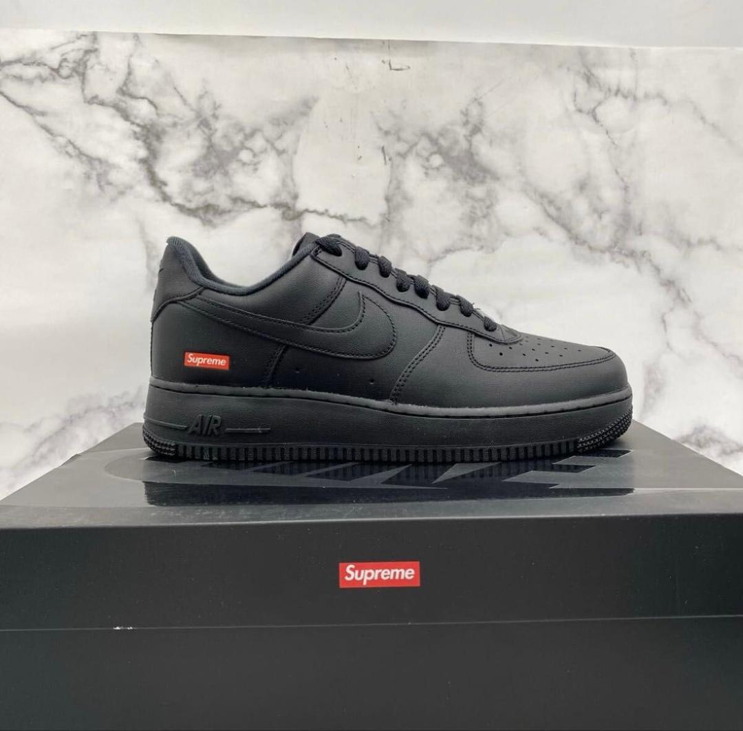 靴 Supreme nike Air Force 1 low black
