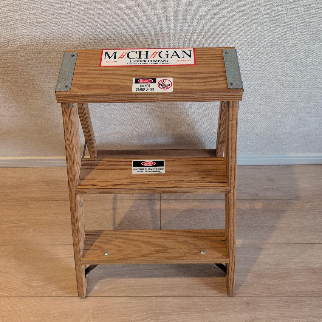 【廃業・希少】ミシガンラダー社木製ステップラダー