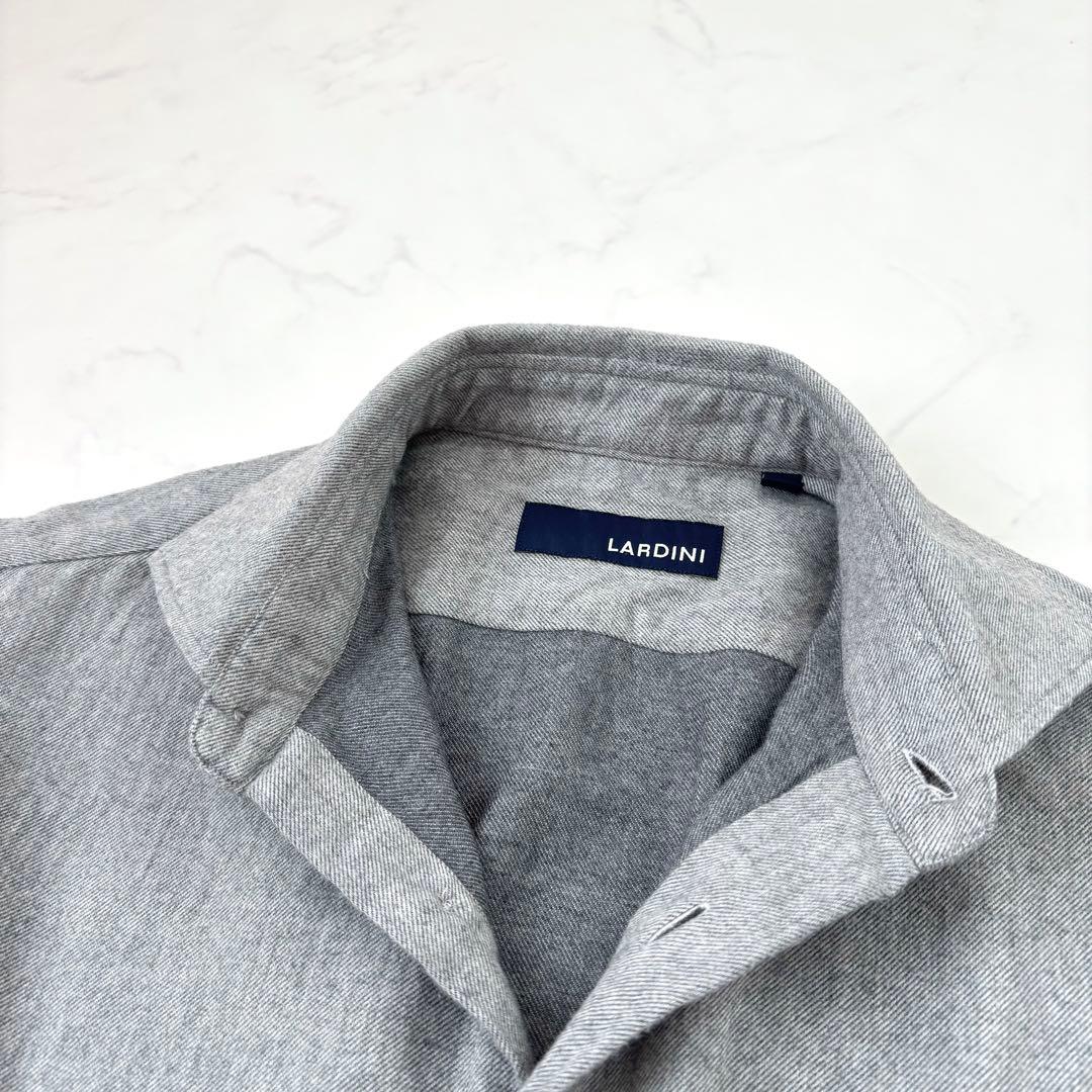 美品】ラルディーニ ホリゾンタルカラー ネルシャツ 38 コンバーチブル