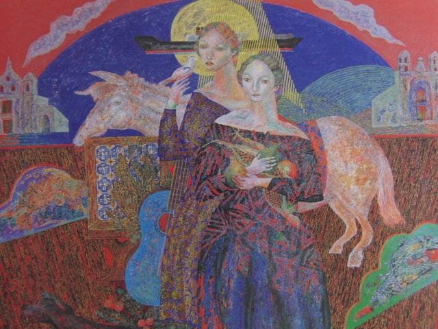 山本達郎、【汽船の見える風景】、希少な額装用画集より、新品額装付