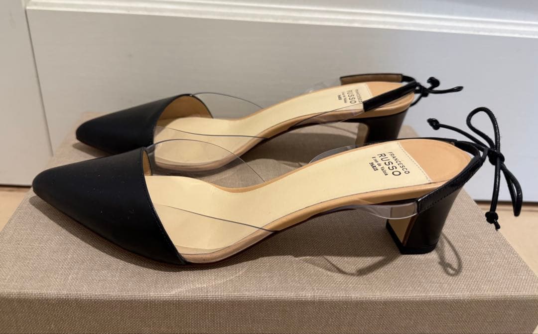 未使用 Francesco Russo バックストラップパンプス 24cm相当