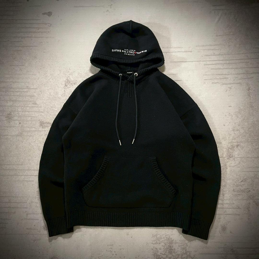 超美品 DIESEL 近年 厚手 ニット パーカー イタリア製