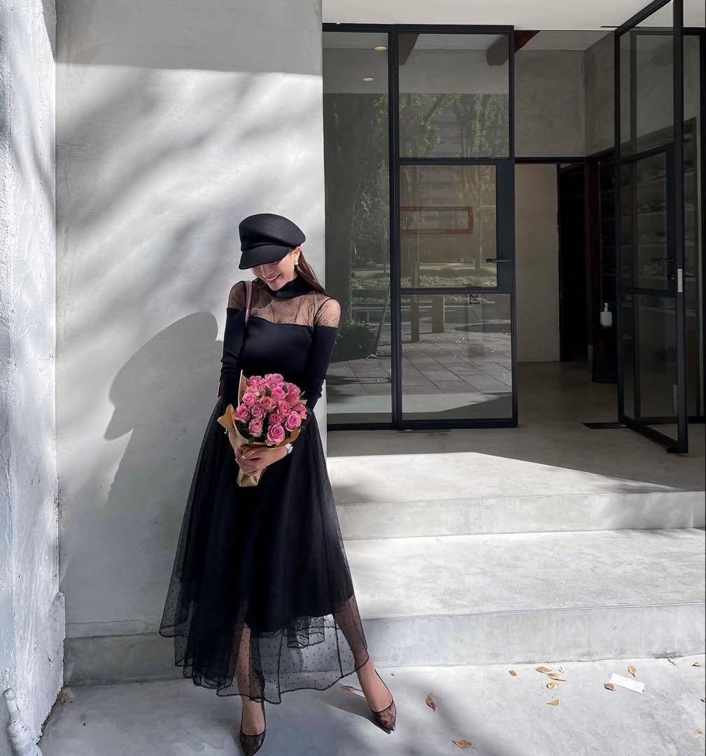 sheller シェリエ　femininityレースニット