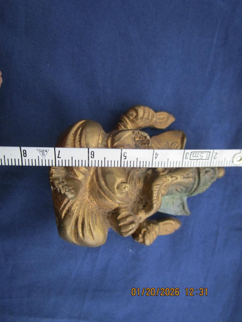 仏像 渡金仏【?】ガネーシャ像 時代物 象の顔の仏 頭部に錆あり 1体