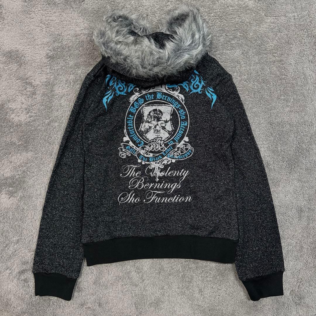 00s archive y2k平成ギャル男 お兄系 ファーフード ジップパーカー