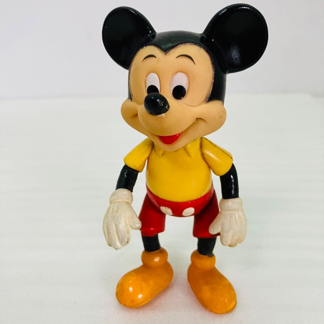 ディズニー ミッキーマウス ソフビフィギュア 香港製 レトロ／レア