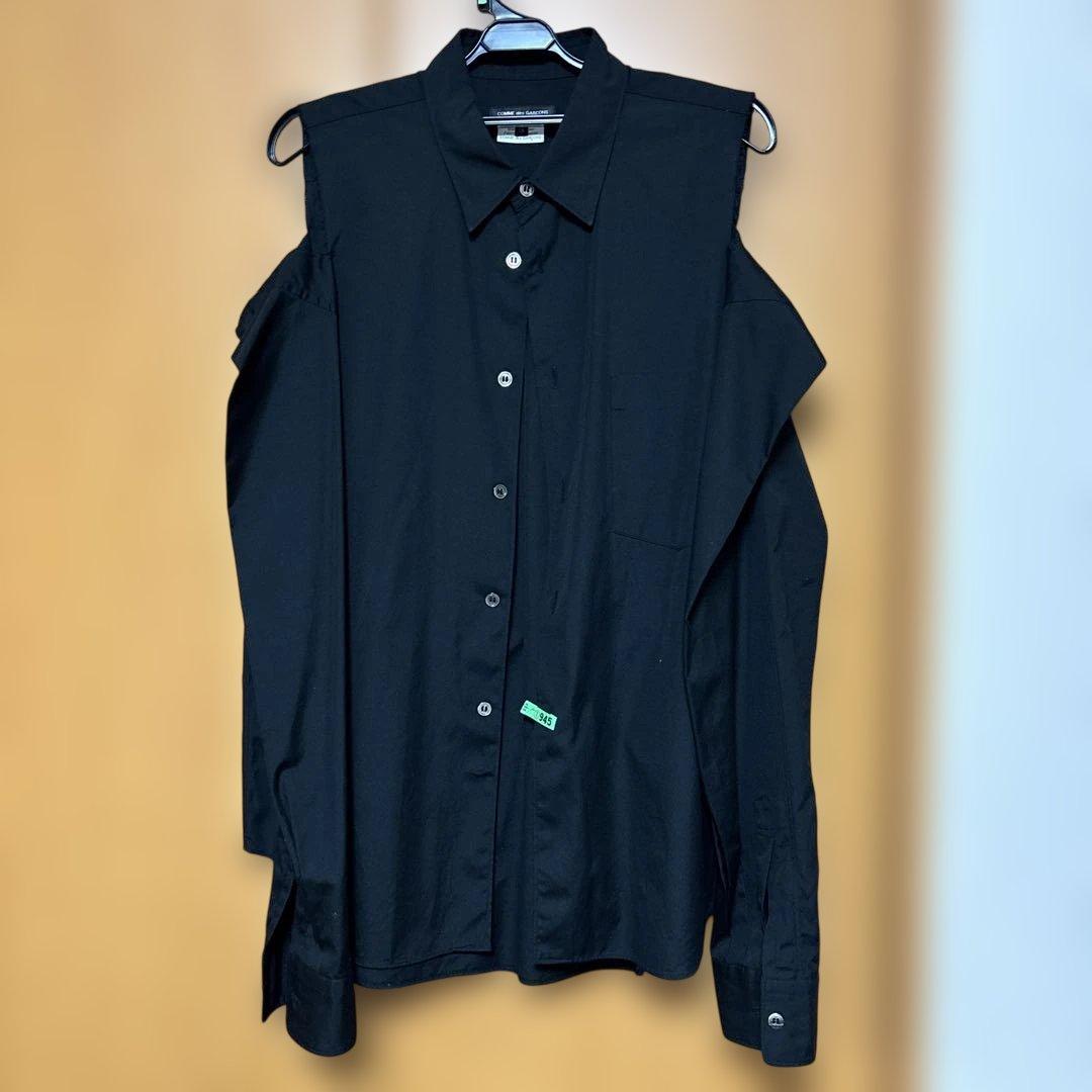 COMME des GARÇONS HOMME PLUS オフショルダーシャツ Gathered Panel Shirt in Black – SVRN
