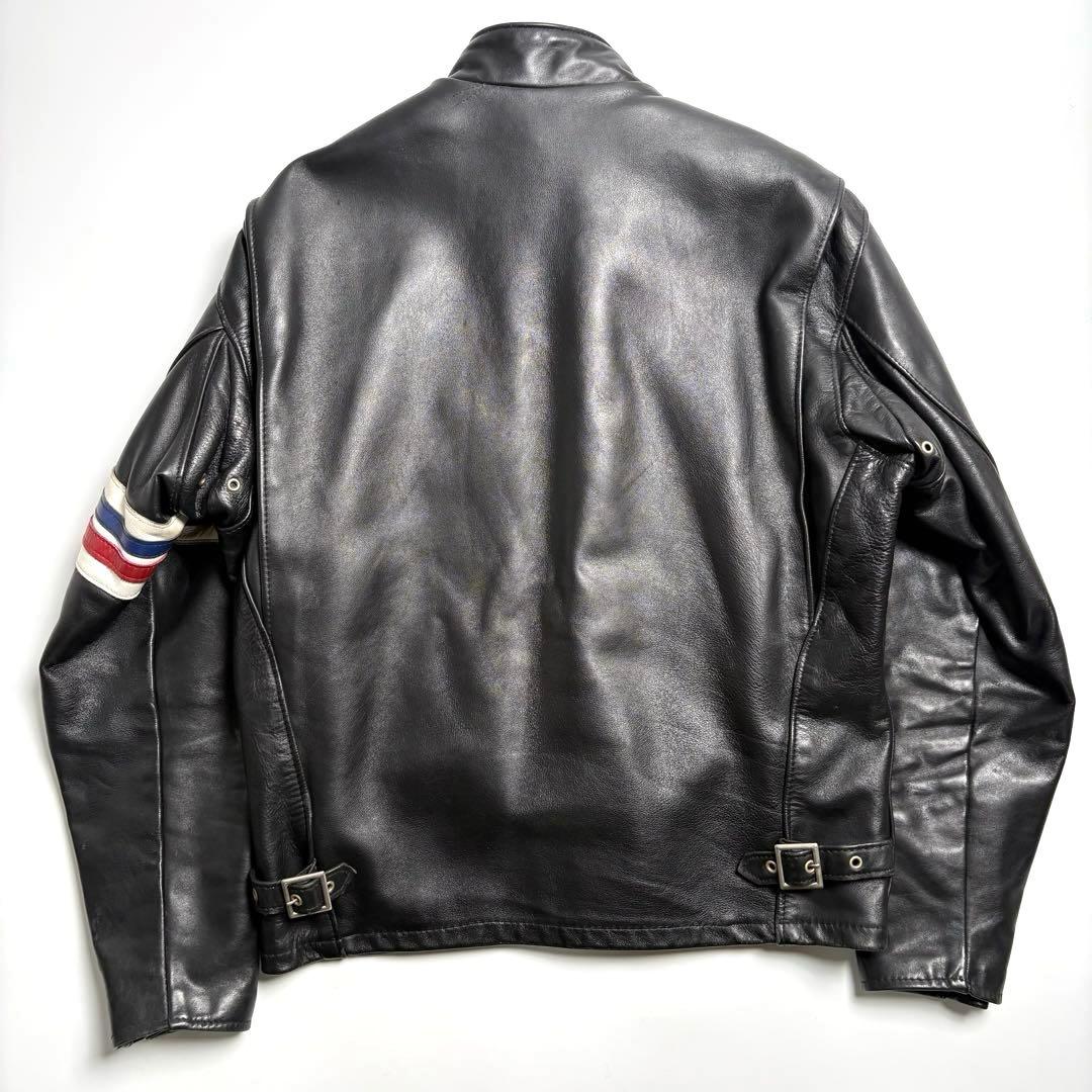 米国製】Schott レザー ライダースジャケット 黒 40 馬革 671H