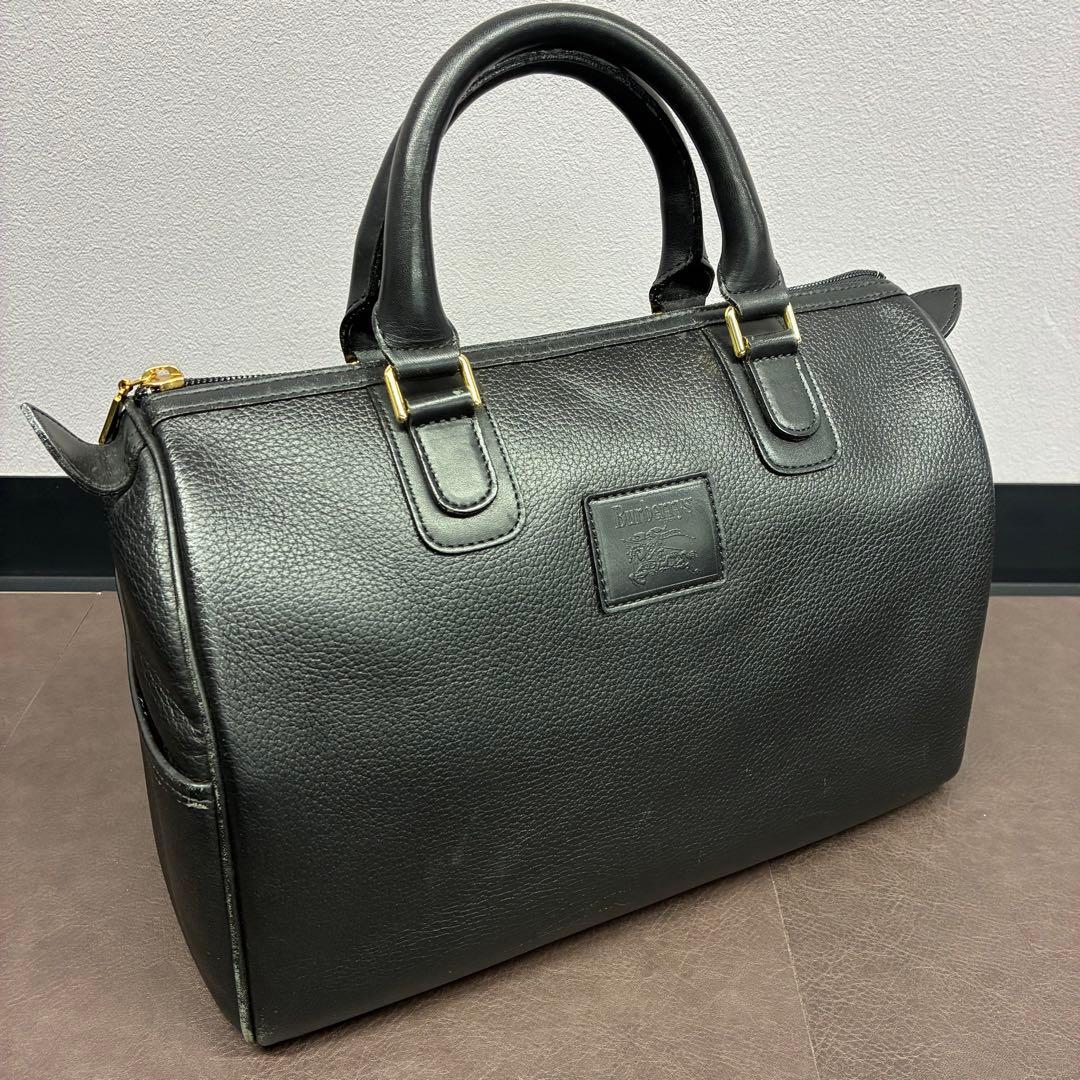 【鑑定済み】Burberry ミニボストンバッグ ブラック