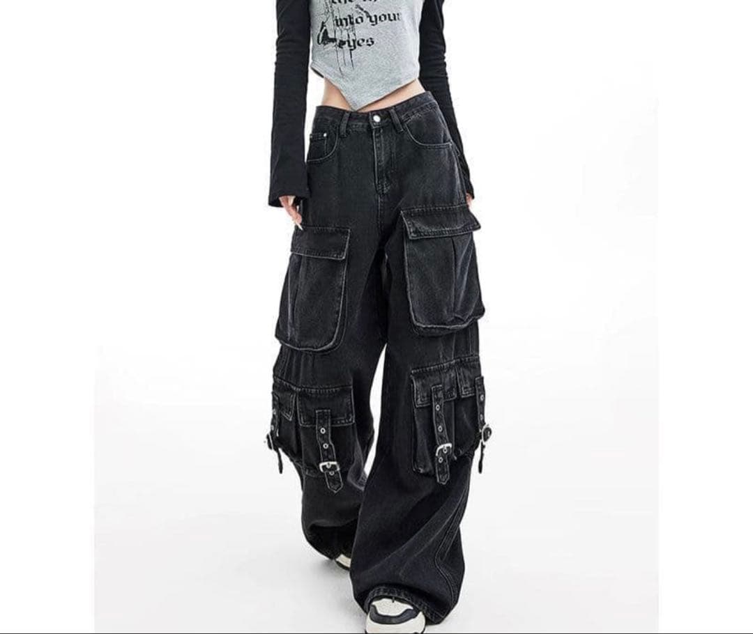 ベルトデザインカーゴパンツ KsG M ワイドレッグパンツ - メルカリ