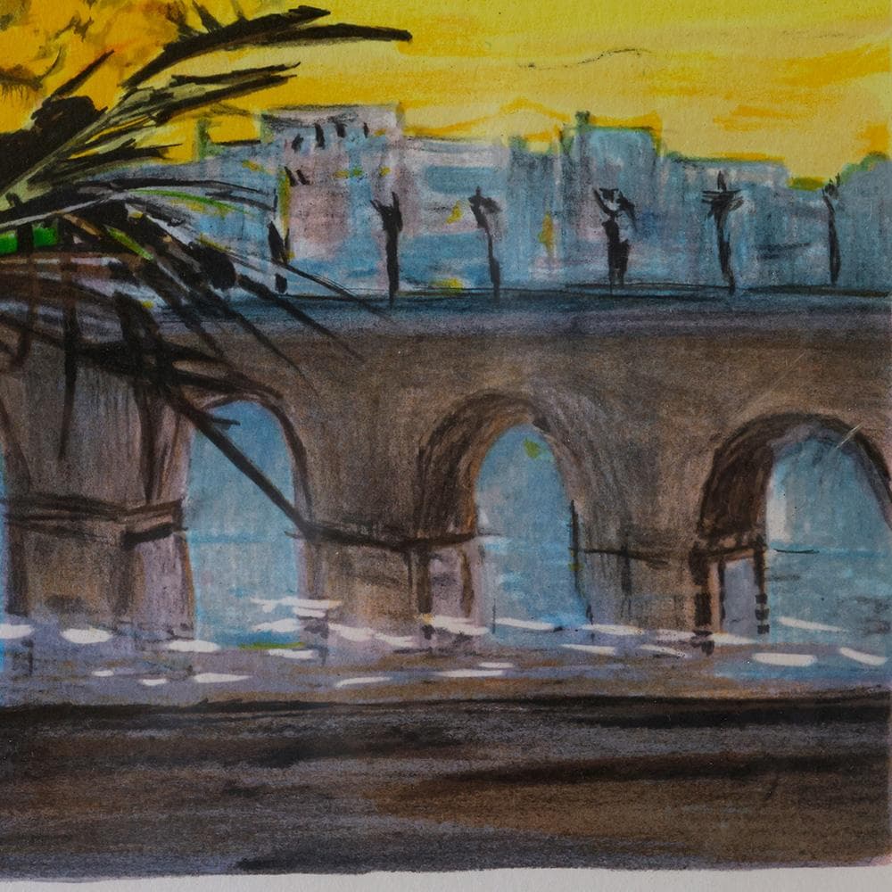 絵画 版画 ミッシェル・アンリ『黄色い花束』 リトグラフ 7/300 巨匠