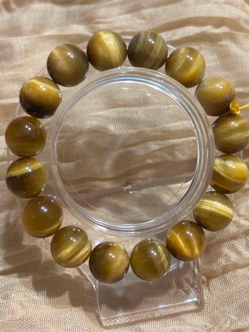 金運UP✨天然石　ゴールデンタイガーアイ 12mm パワーストーン　ブレスレット