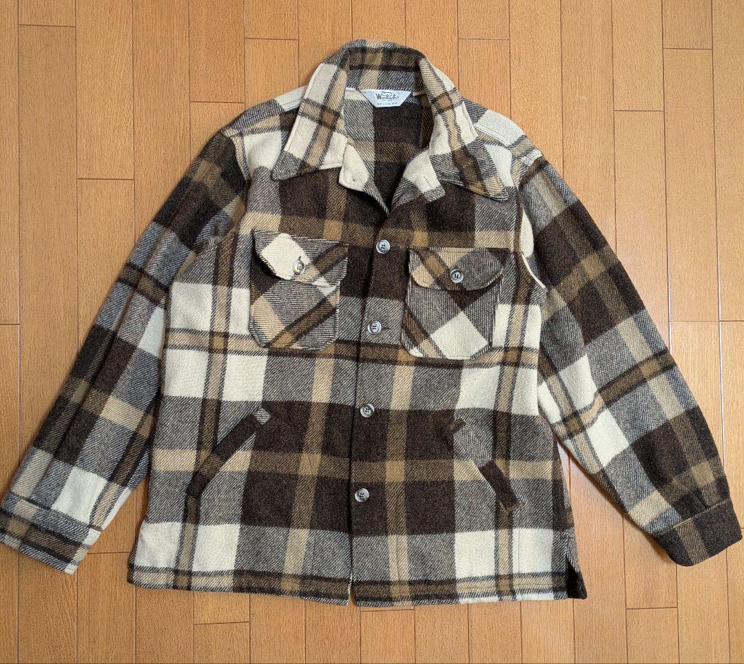 h*3様 Woolrich　ウールリッチ　シャツジャケット　ベージュ×ブラウン h*3様 Woolrich ウールリッチ シャツジャケット ベージュ×ブラウン