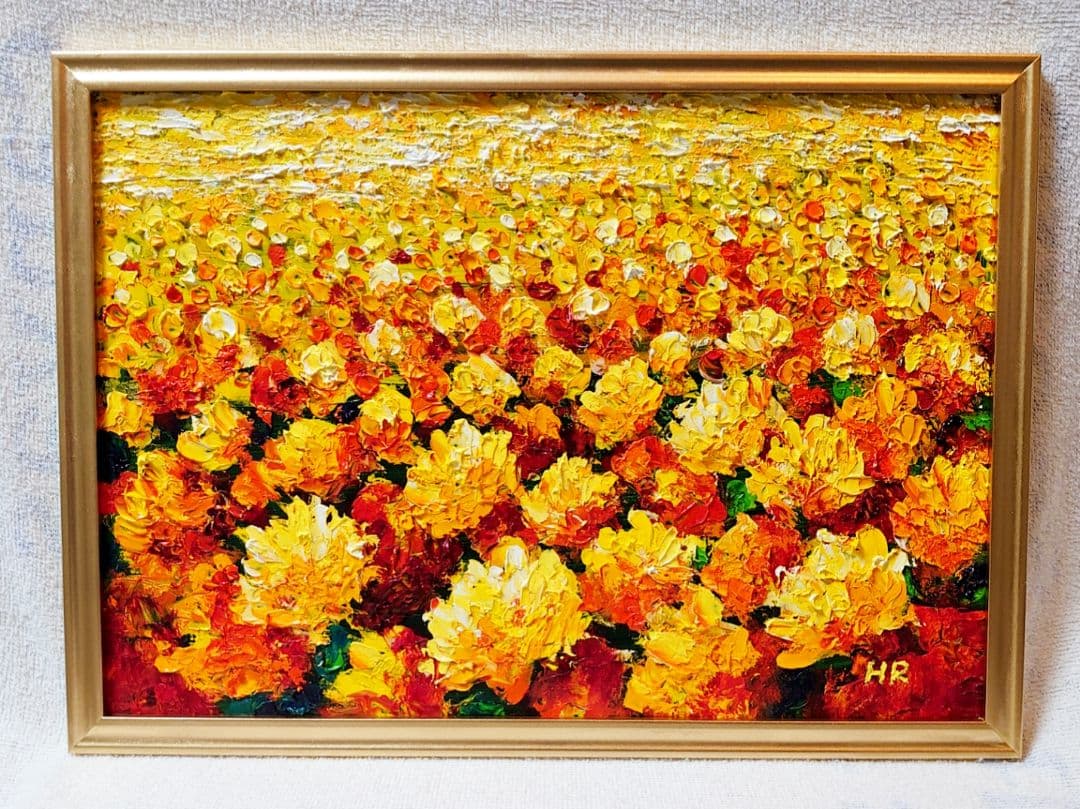 油絵 絵画【マリーゴールド】【Ａ3】