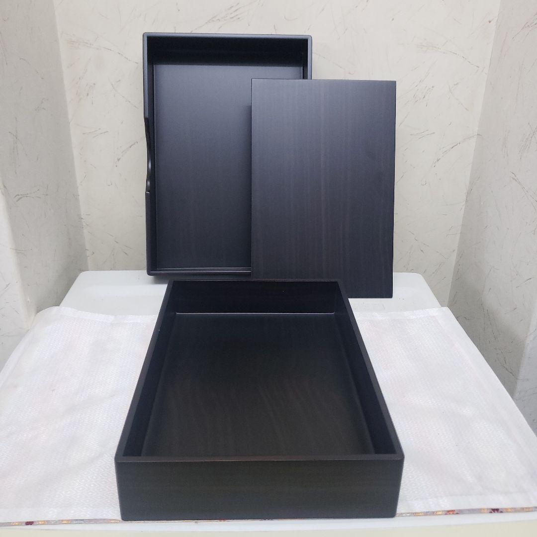 遼雨様専用 黒檀木製文箱 蓋付き収納ボックス21×31,5