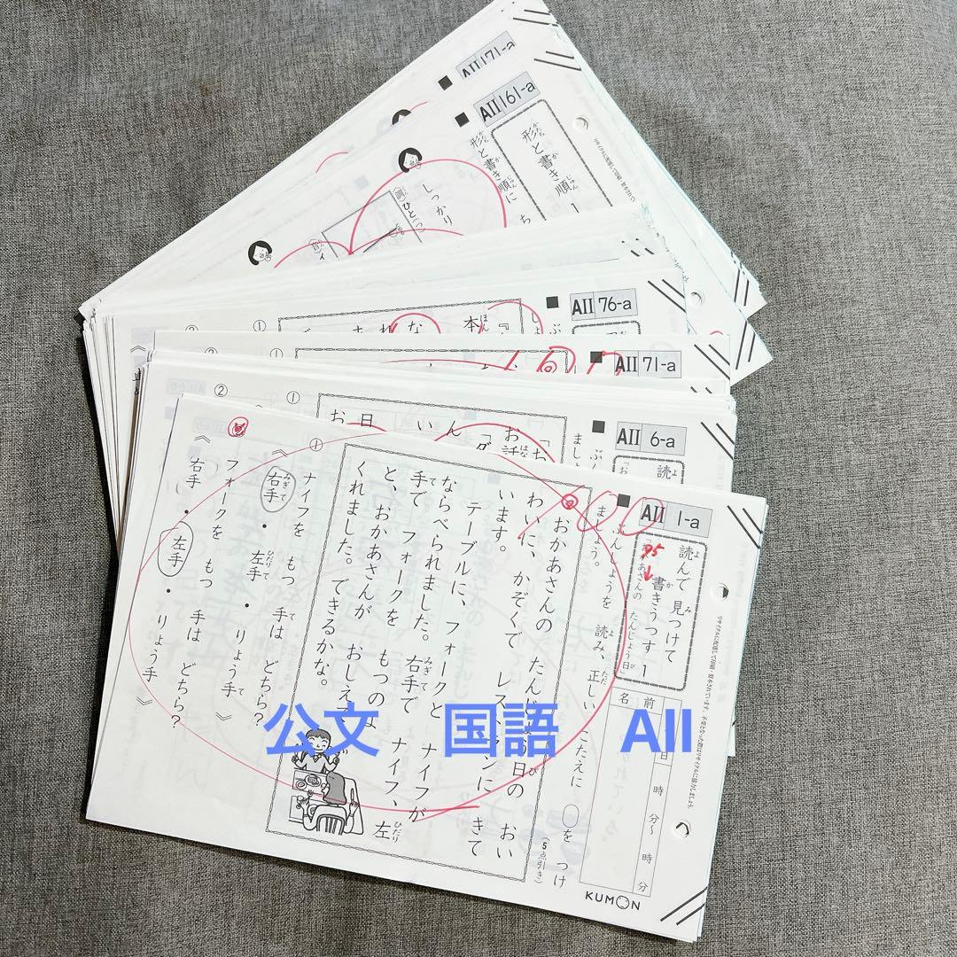 公文 国語 A II教材 AII 1〜200 200枚 使用済みプリント - メルカリ