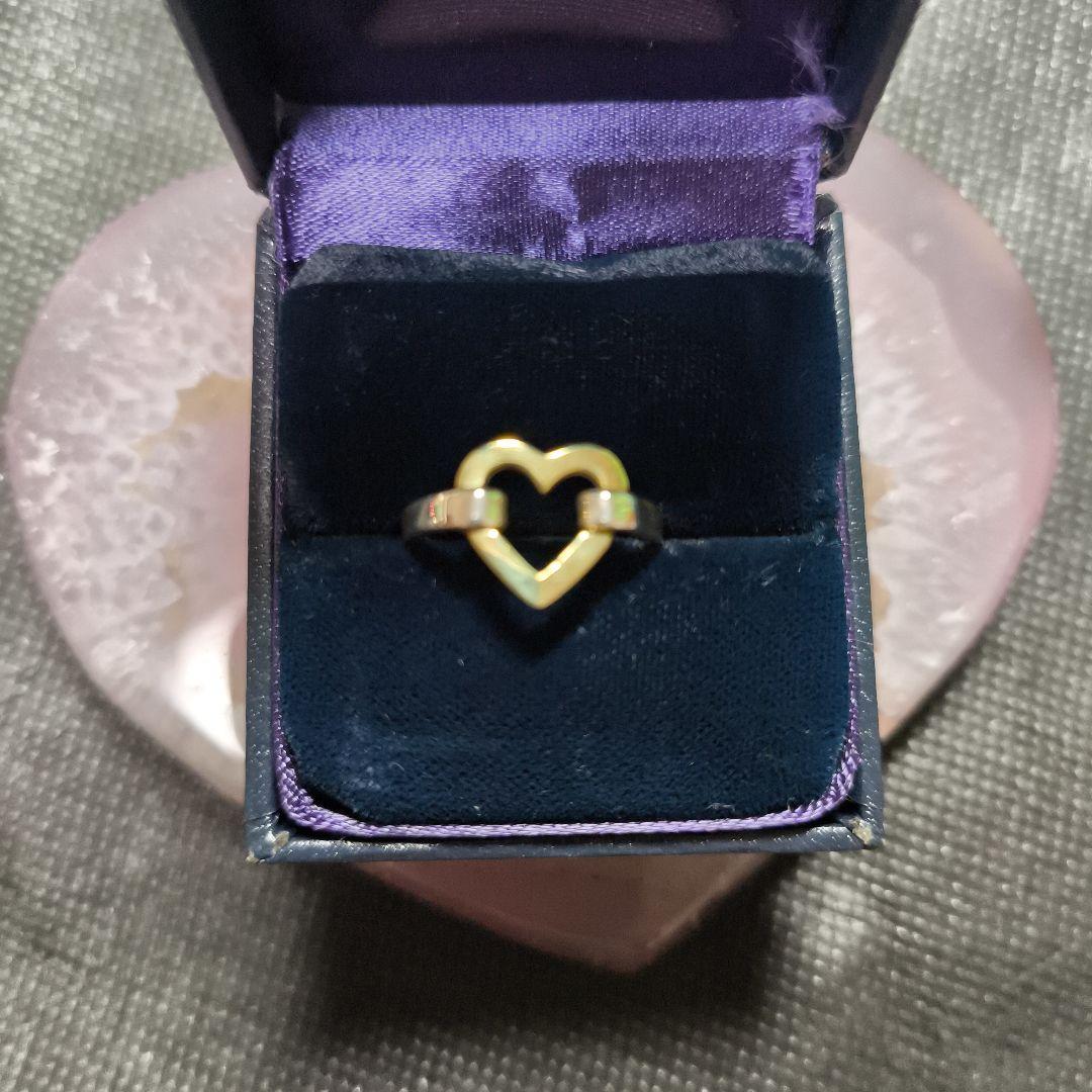 廃盤　 ハート型リングハート　オープン　リンク　コンビ10号 750 925