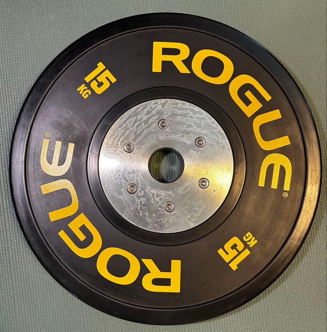 ROGUE 15kg バーベルプレート 1枚 1年保証 バーベル 用 プレート 穴あき 15kg 1枚 単品 追加 ダンベル