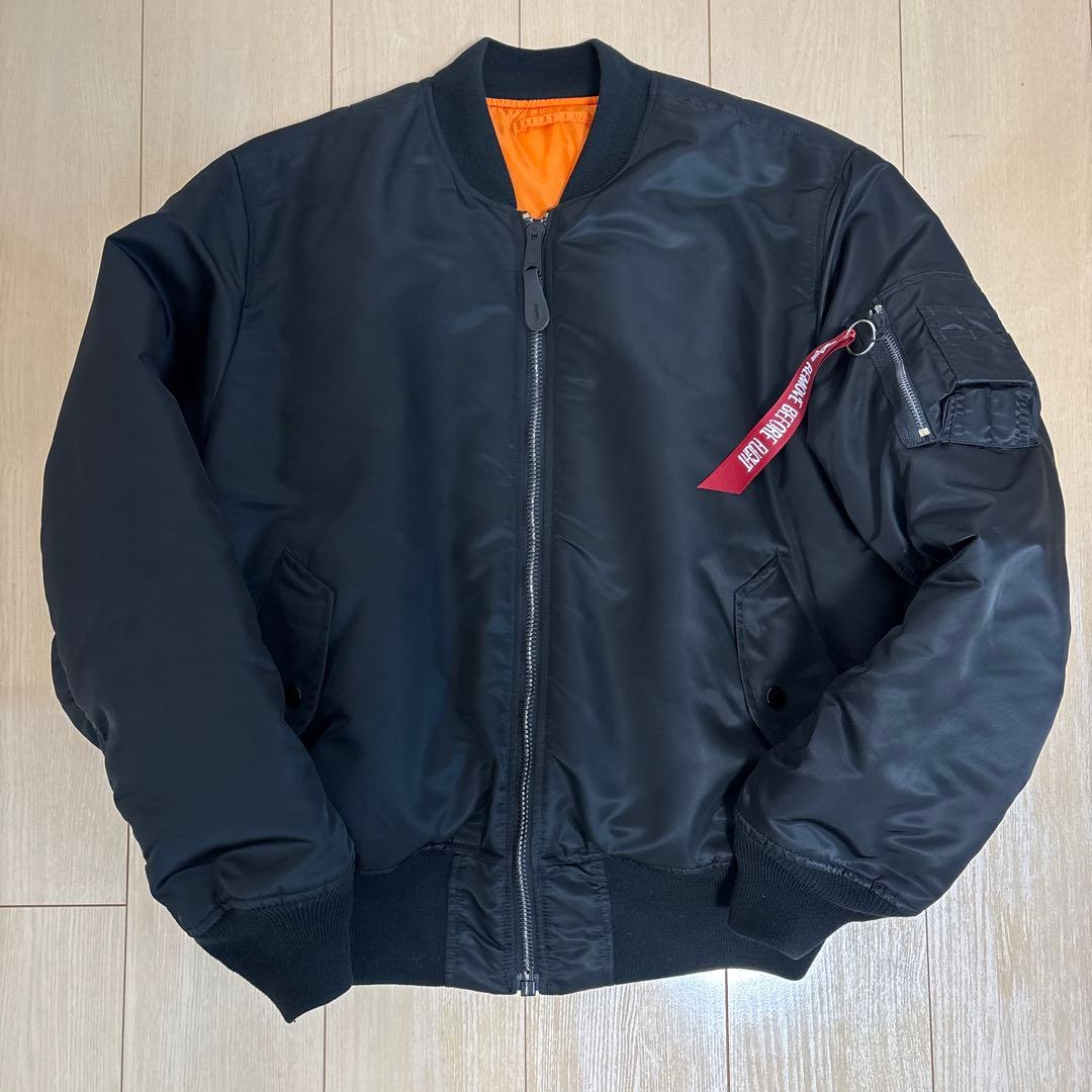 【美品】ALPHA アルファ MA-1 フライトジャケット サイズL ブラック ALPHA MA-1 FLIGHT JACKET ｜アルファ インダストリーズ