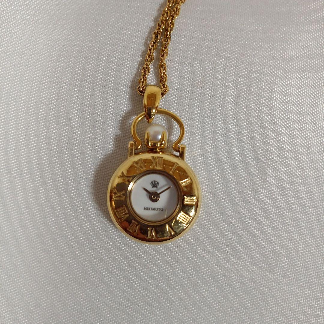 968超美品 ミキモト ペンダントウォッチ パール付き 動作良好 SV925
