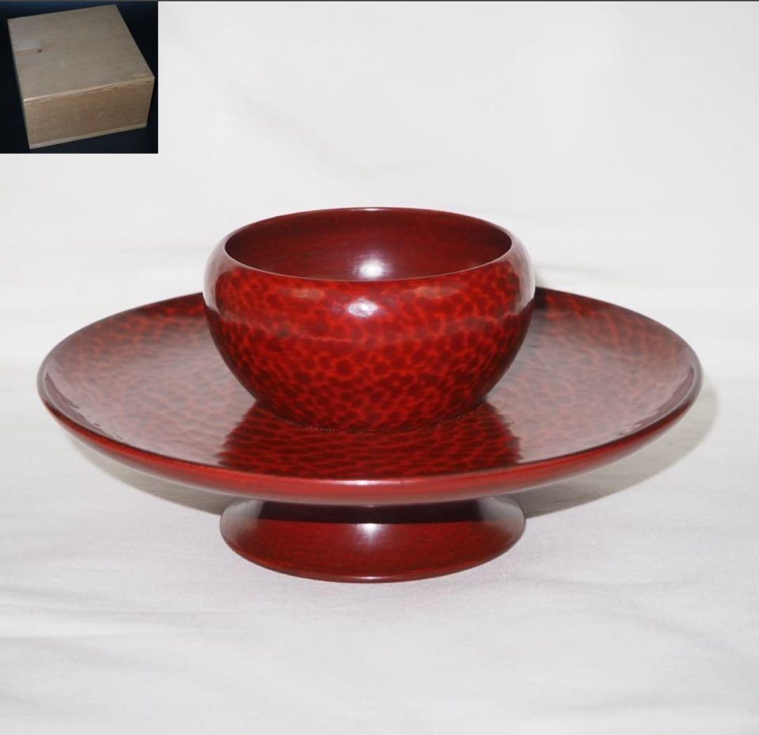 送料無料鎌倉彫天目台木箱付★美品★茶道具　検/中国古玩骨董茶道具堆朱紫檀清民国 茶道具 利休茶箱 茶箱5点セット 茶箱 鎌倉彫壺々 陶器三点セット[独楽