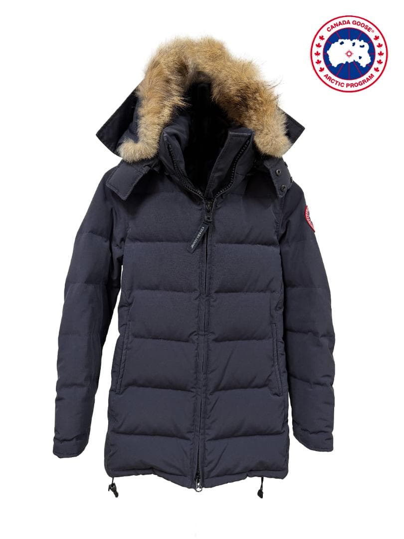 【週末セール】カナダグース/ベルビル/ダウンジャケット/ネイビー/希少ファー付き