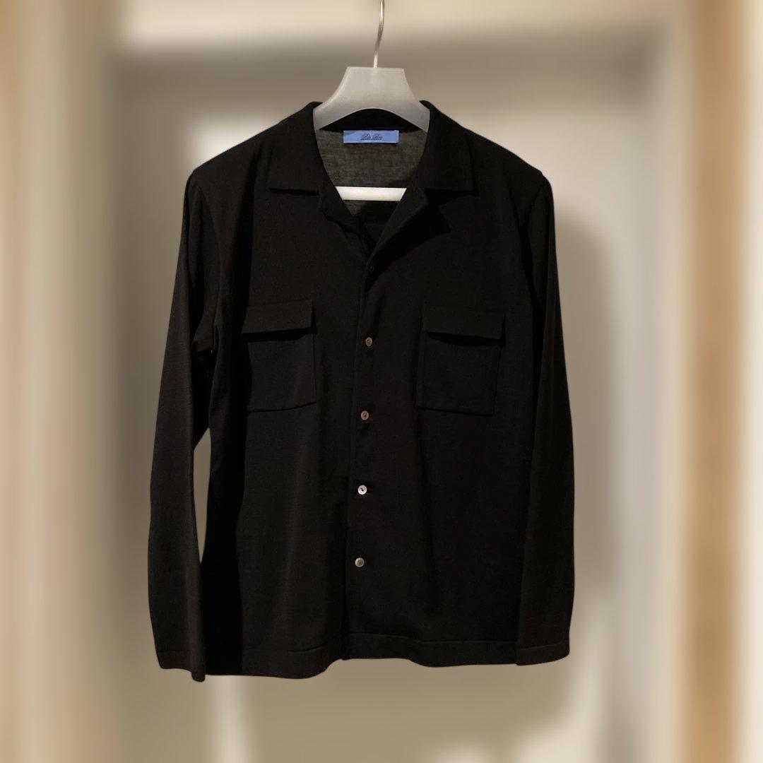 Vandori BluBre オープンカラーサマーニットシャツ ブラック　未使用