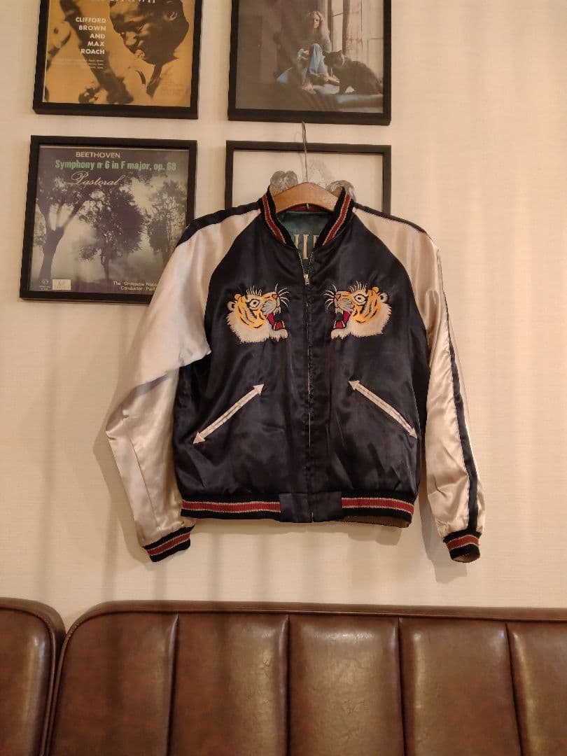 テーラー東洋スカジャン Ｌサイズ　虎　舞妓　龍　インディアン