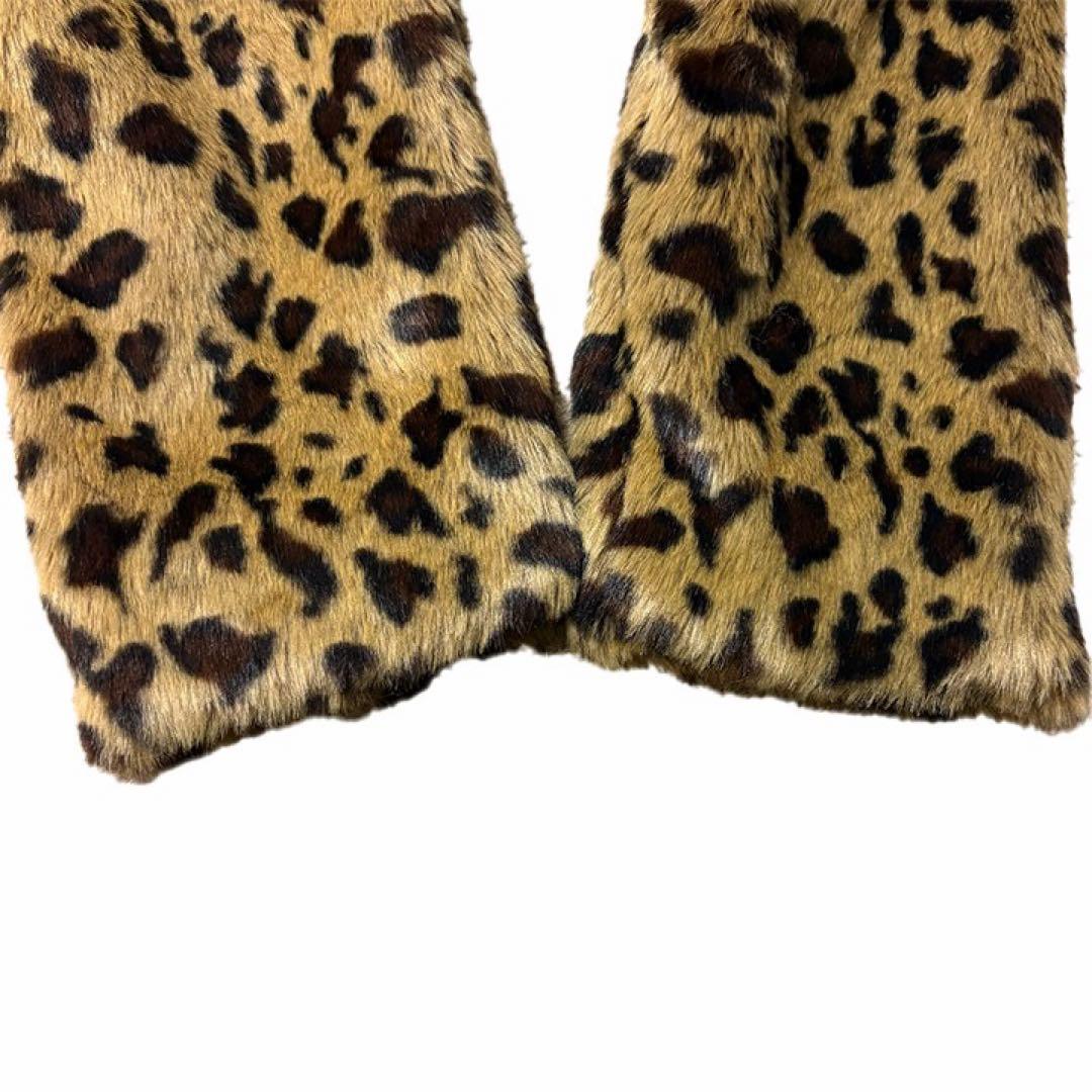美品◇ Stussy ステューシー ヒョウ柄 ファーコート Mサイズ