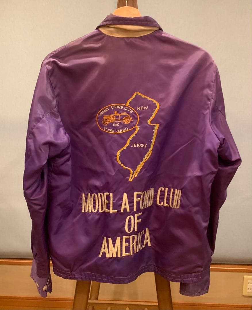 70s 実在 カークラブジャケット サテン フォード ホットロッド - メルカリ