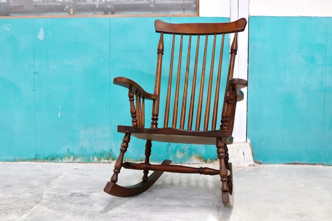 GMHK399○九州民芸家具 ロッキングチェア 揺り椅子 ミズメザクラ レトロ