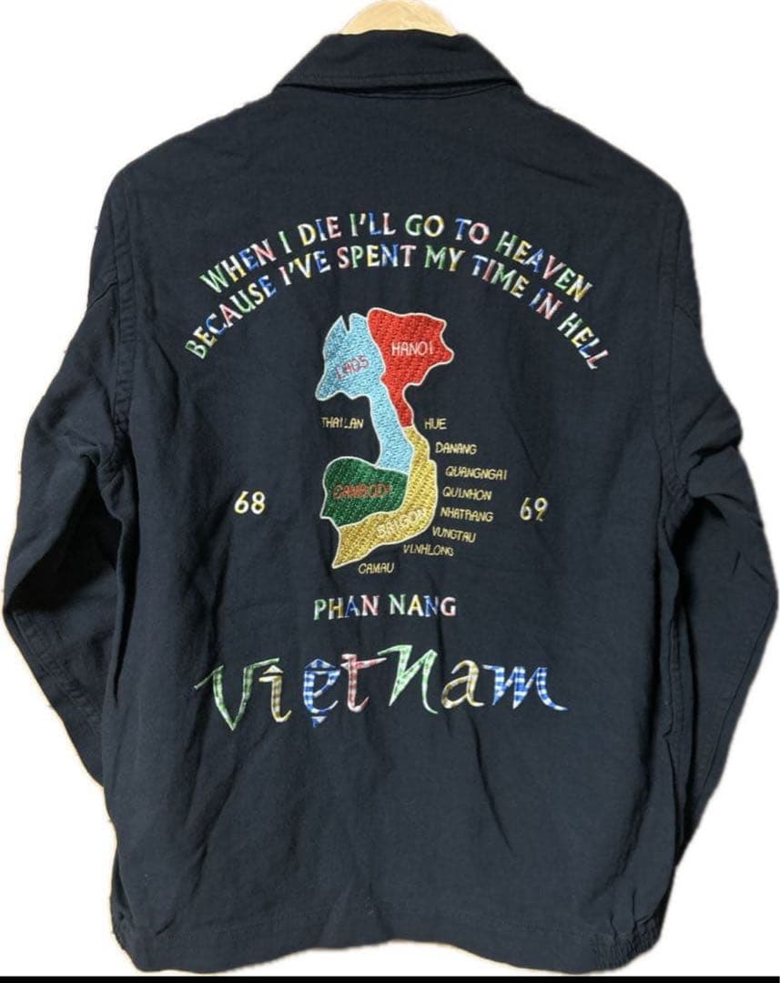 お*れ様 HOUSTON 51353 COTTON LINEN ベトジャン HOUSTON / ヒューストン 51353 COTTON LINEN VIETNAM JACKET (MAP