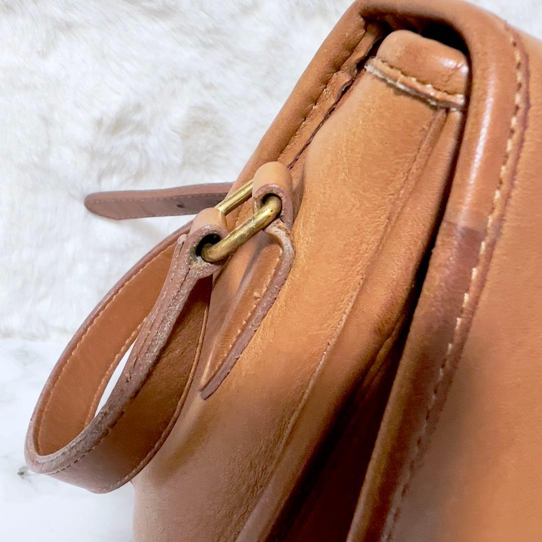 オールドコーチ COACH ブラウン レザー ショルダーバッグ ターンロック