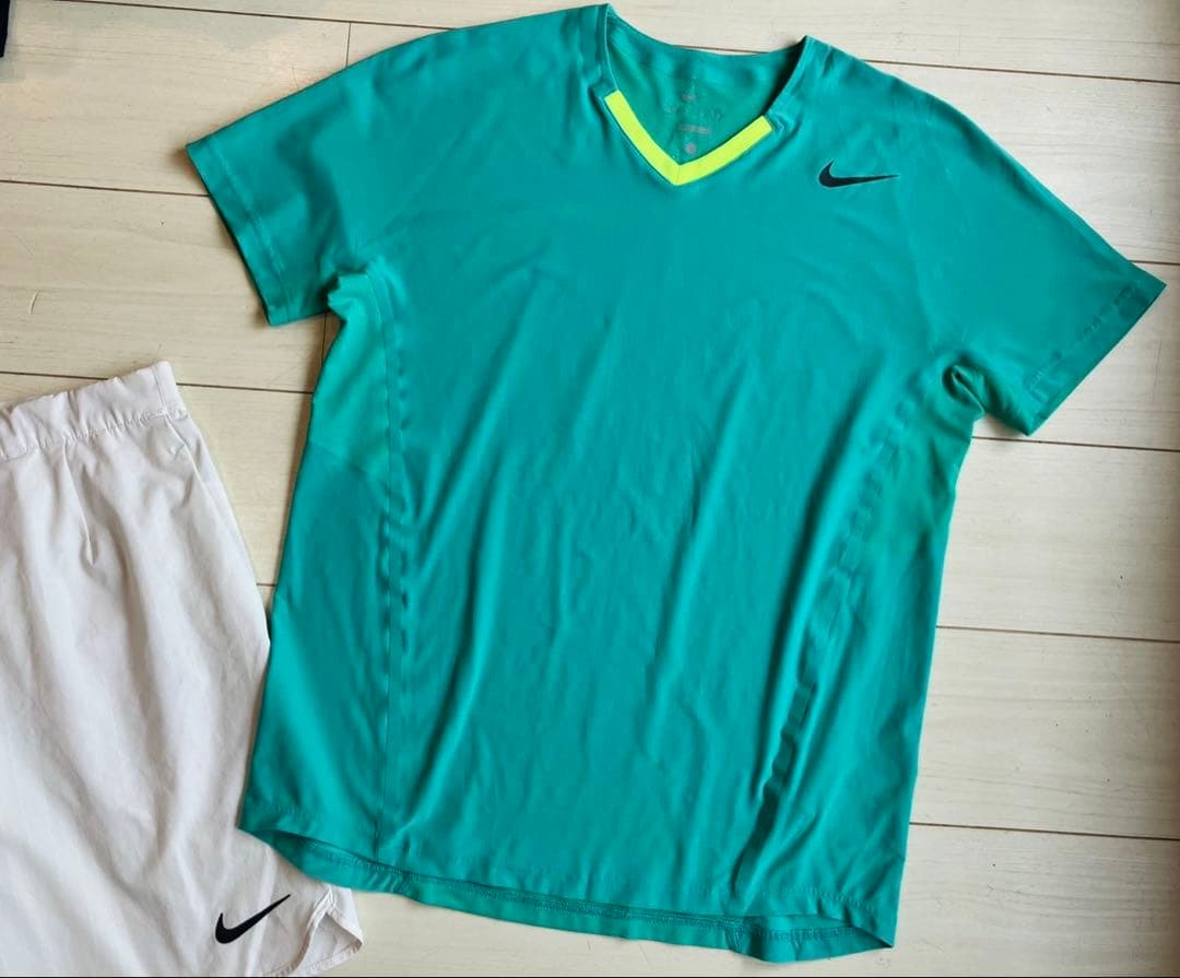 美品 ラファエルナダル着用モデル NIKEナイキ ゲームシャツL