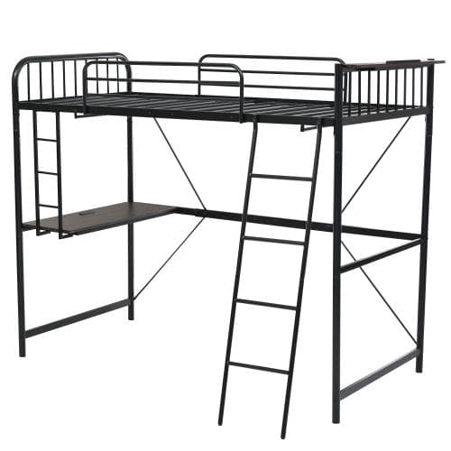 システムベット ロフトベッド シングル コンセント付き デスク付き 耐荷重