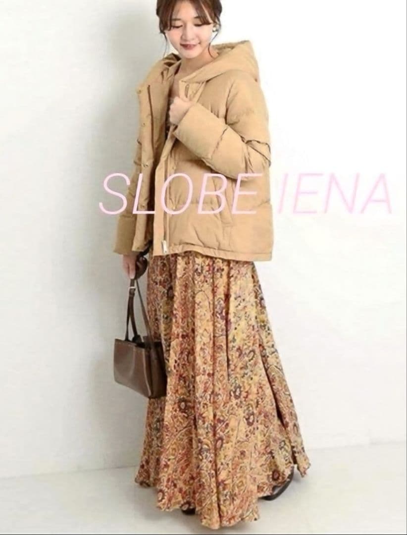 SLobe IENA フード付きベージュダウンジャケット 　サイズ40 中古・古着通販】SLOBE IENA (スローブ イエナ) ダウンジャケット
