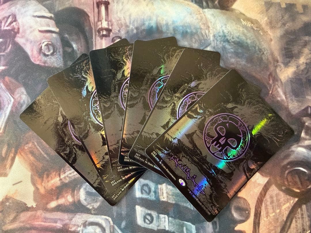 mtg オイルスリック　foil 基本土地　各種6枚セット ファイレクシア：完全なる統一』「Bundle: Compleat Edition」の中身