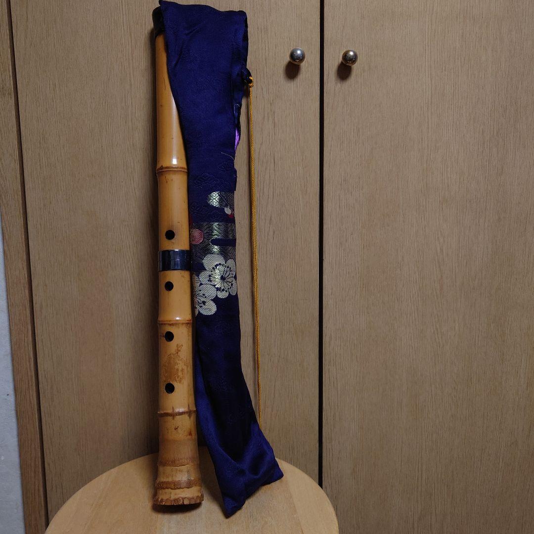 尺八 竹製 （1尺8寸 約54cm・中継ぎタイプ）専用ケース付き