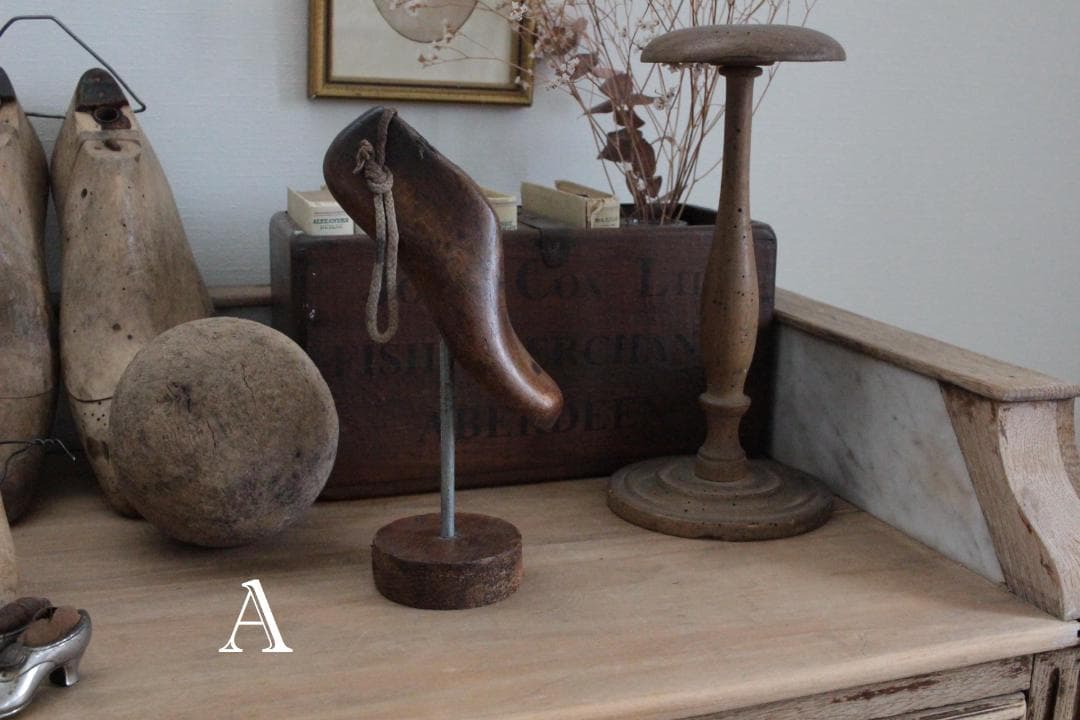 フランスアンティーク木製シューモールドオブジェ/24 オールドバカラ アンティーク DE BOUCHE A OREILLE / embauchoirs en