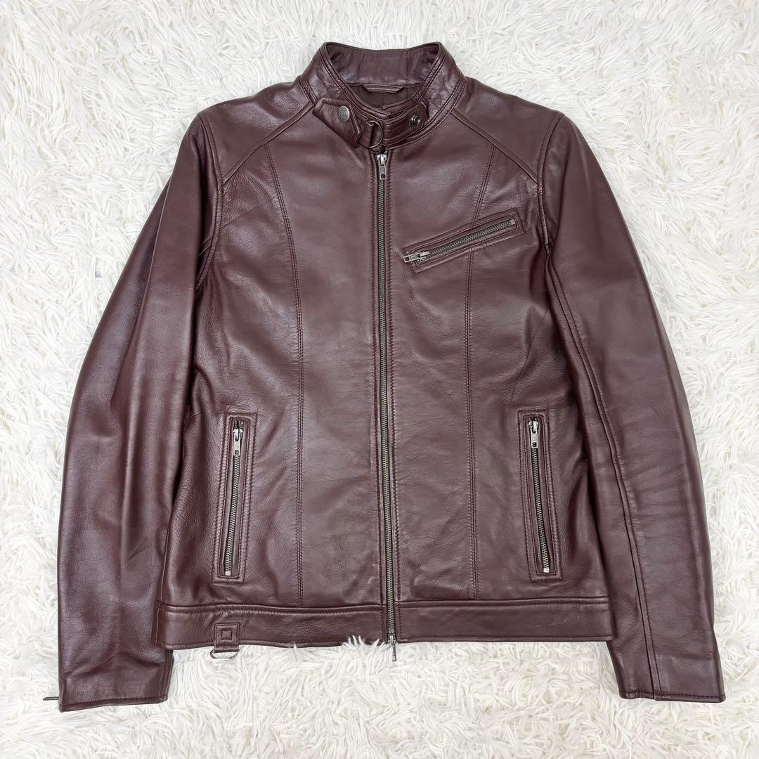 未使用級！リューグーレザーズ ラムレザー シングルライダースジャケット M