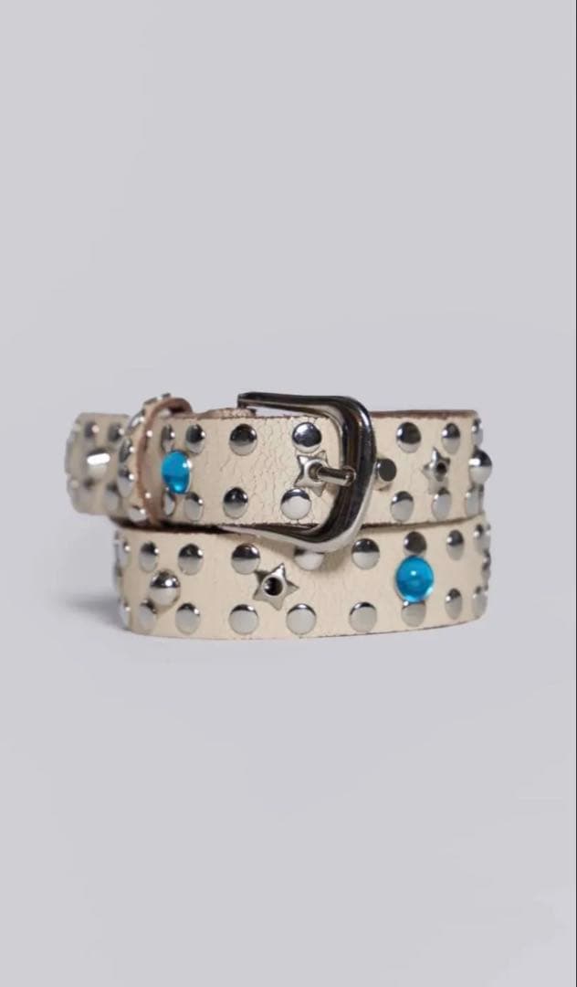 Jaded london スター スタッズ ベルト レザー 白