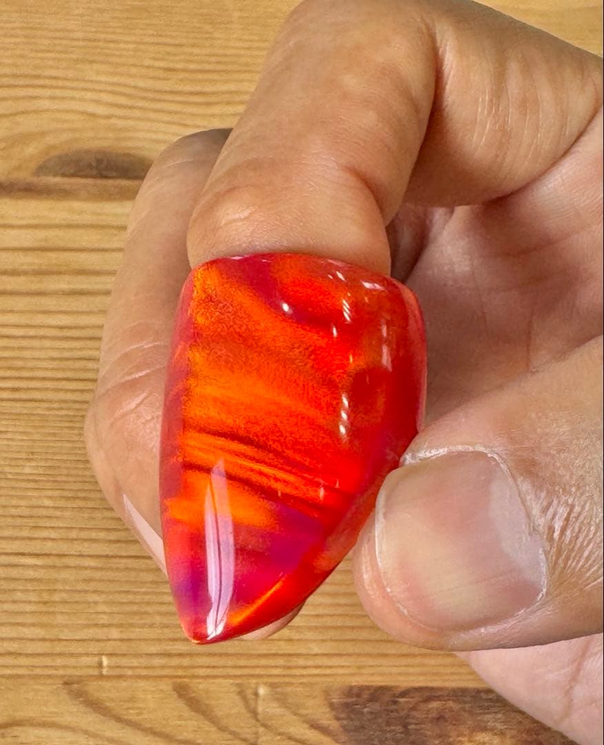 沖縄三線　人工オパールオーロラ模様バチ