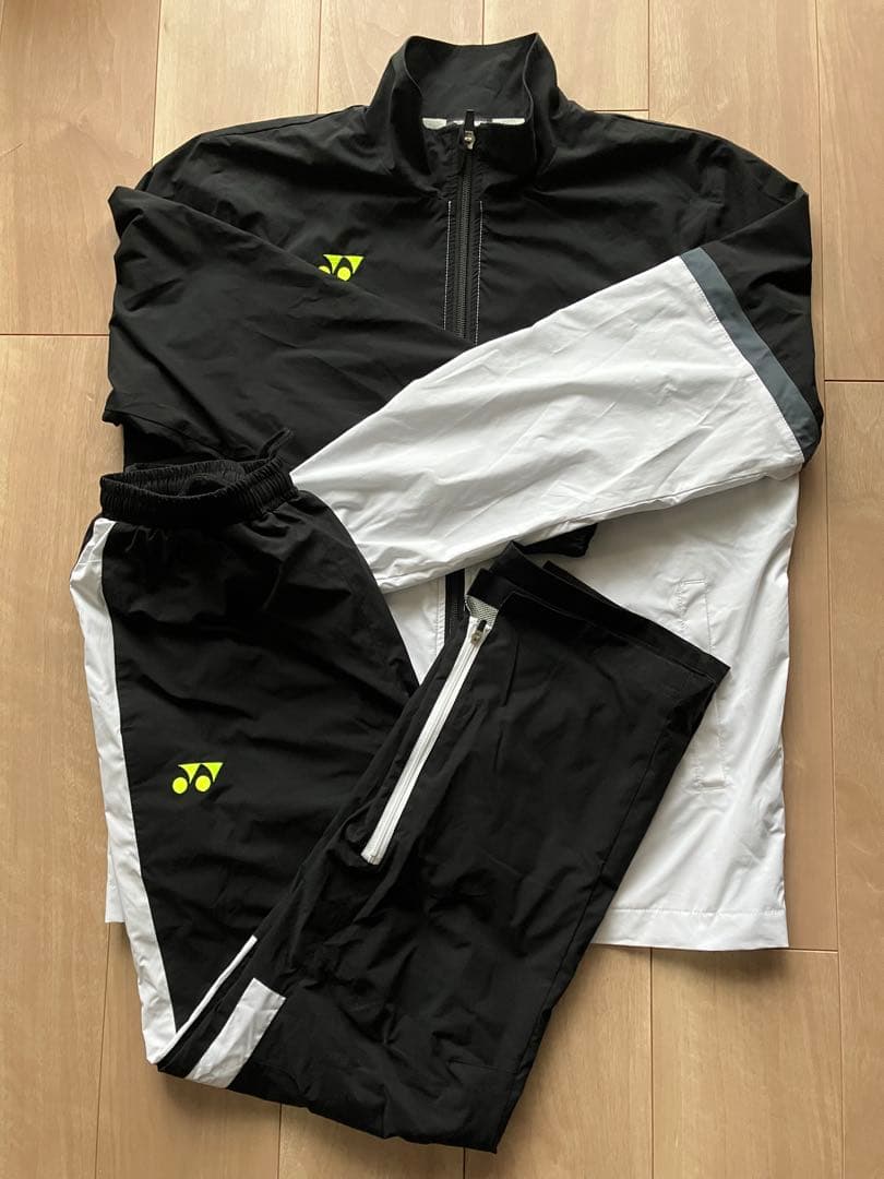 【YONEX】ウィンドブレーカー上下 ブラック/ホワイト M